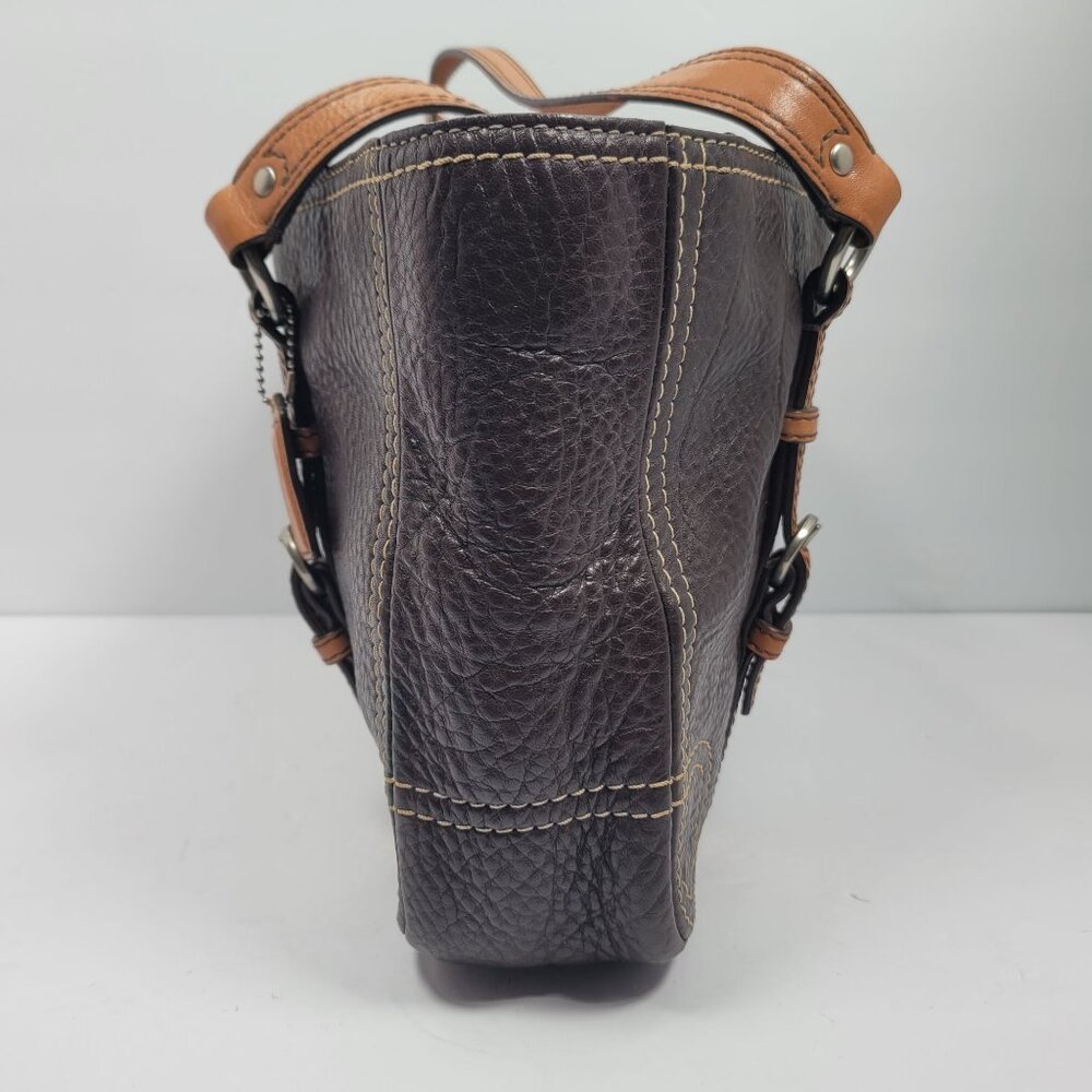 Coach Chelsea Women's Brown Pebbled Leather 2 Handles Tote Bag - Picture 3 of 11